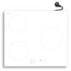 A11a56251a56940679b24f44a9a37d775J.jpg Karinear Induction Hob 3 Plates, White with Plug, Autonomous Hob Installation 59 cm, Boost, Safety Lock, Timer, 16 A, 220-240 V