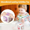 Montessori Busy Board Sensory Toy Baby Practice Skills Activity Cube Early Educational Toy Fine Motor Toy Gifts for Boys Girls