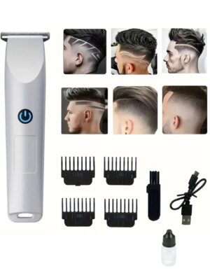 Electric Hair Clipper, USB Rechargeable, Cordless Hair Clipper with Limiting Comb, Suitable for Face, Beard and Body Parts.