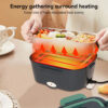 1.5L Electric Lunch Box Food Warmer Portable Food Heater for Car Trucker Home Office 304 Stainless Steel Liner Lunch Heating Box