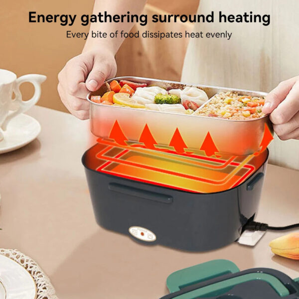 1.5L Electric Lunch Box Food Warmer Portable Food Heater for Car Trucker Home Office 304 Stainless Steel Liner Lunch Heating Box