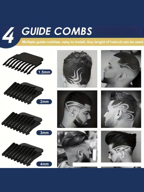 Electric Hair Clipper, USB Rechargeable, Cordless Hair Clipper with Limiting Comb, Suitable for Face, Beard and Body Parts.