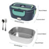 1.5L Electric Lunch Box Food Warmer Portable Food Heater for Car Trucker Home Office 304 Stainless Steel Liner Lunch Heating Box