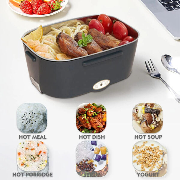 1.5L Electric Lunch Box Food Warmer Portable Food Heater for Car Trucker Home Office 304 Stainless Steel Liner Lunch Heating Box