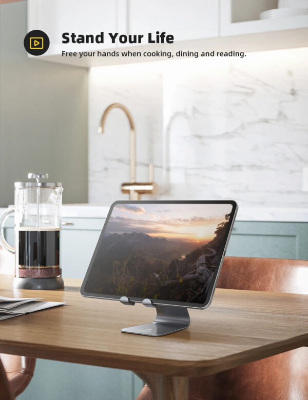 H100ae97c46bb468da1dbdc2607e371494.jpg Lamicall A1 Tablet Stand Adjustable Desktop Holder Dock Portable Cradle Mount for 4-13 Inch Pad E-Reader Video Conference Zoom