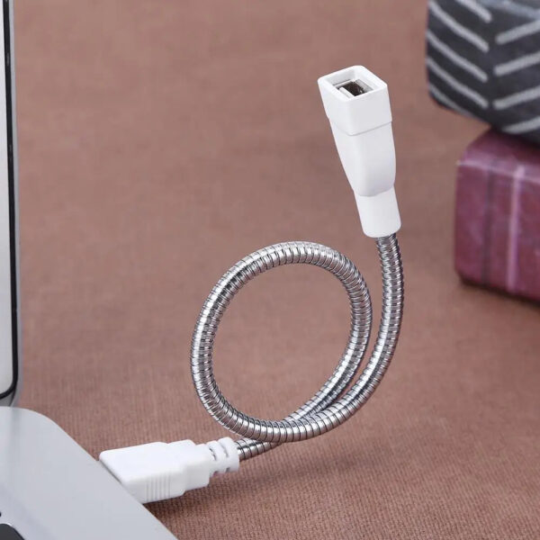 H10cd0886f26345b38866714e64128d5ez.jpg 29cm Usb Male To Female Extension Cable Led Light Adapter Wire Metal Flexible Tube For Portable Power Supply Notebook Charger