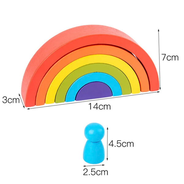 H29b9f049c9f84191a782be224c6fb0d0A.jpg DIY children's wooden rainbow toy creative wood rainbow stacked balance blocks baby toy Montessori educational toys for children