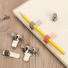 1 PCS Spring Pen Clip Metal Pencil Holder Single Hole Double Opening Triple Orifice Elastic Loop Portable Writing Stationery