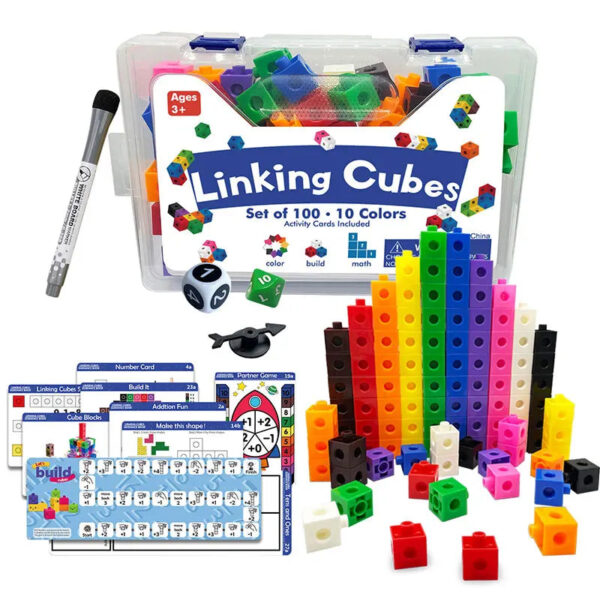 H390bc0f349d5434398276bc1c992e82aU.jpg Montessori Math Toys 10 Colors Rainbow Link Cubes Snap Blocks Stacking Game Educational Learning Toys For Children Diy 3D Puzzle