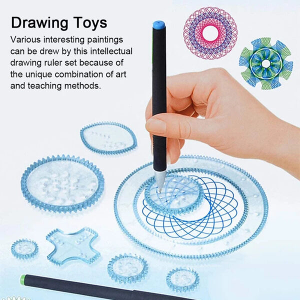 H490f51b0c201442e977b7541e9ab6387F.jpg 22pcs Spirograph Drawing Toys Set Interlocking Gears Wheels Painting Drawing Accessories Creative Educational Toy Spirographs