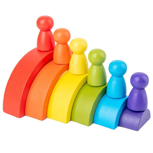 H4e7596c2afac47fe91aae68293cbe77f7.jpg DIY children's wooden rainbow toy creative wood rainbow stacked balance blocks baby toy Montessori educational toys for children