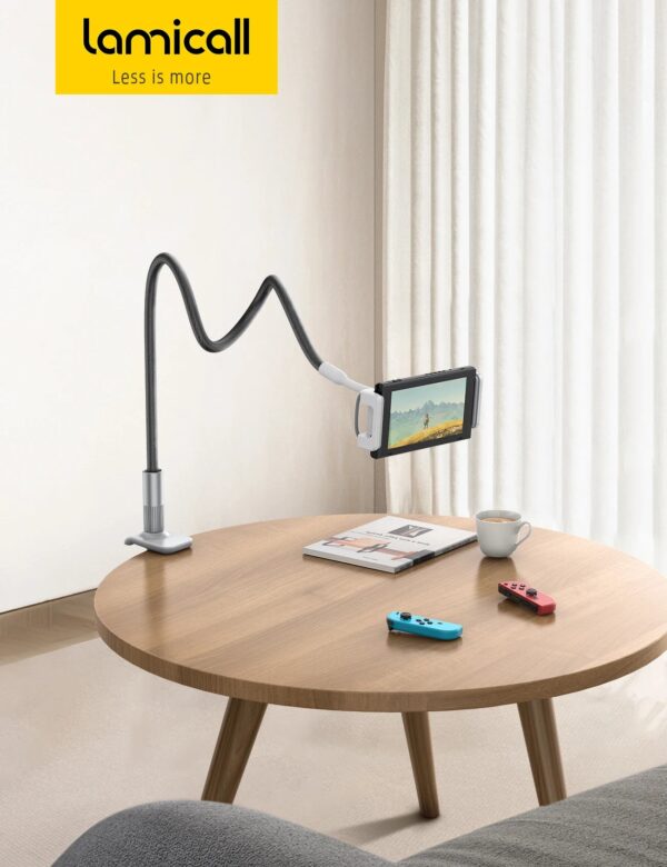 H50f50bd344534dcfa88c503cad9a6d426.jpg Lamicall LS02 Flexible Gooseneck Tablet Holder Bed Headboard Lazy Arm Tablet Mount Stand Hands Free 360 Rotation Pad Smart Phone