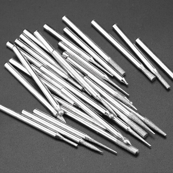 30PCS 3.0mm Mini Drill Bits Diamond Burs Grinding Wheel Abrasive Shank Wood Stone Engraving for Dremel Power Tools Accessories