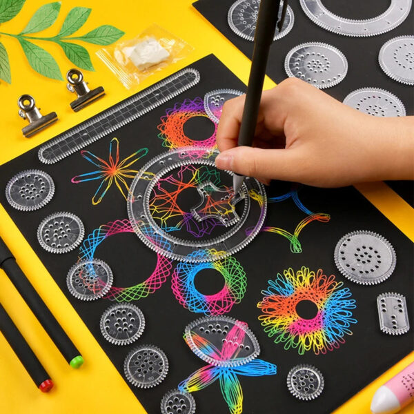 H5d35303183a945fbadb1dc11062d91e8f.jpg 22pcs Spirograph Drawing Toys Set Interlocking Gears Wheels Painting Drawing Accessories Creative Educational Toy Spirographs