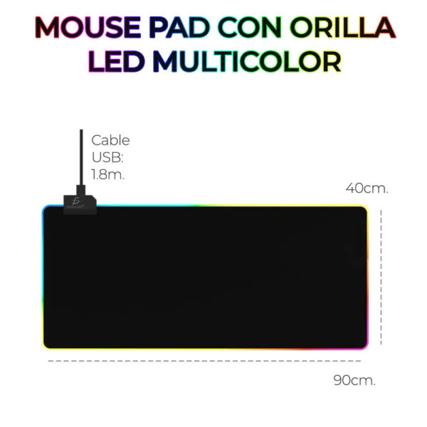 H61788af8d6254b40935111f0e270dd164.jpg ELEGATE Gamer Mouse Pad with LED RGB Lighting 90x40 CM B731