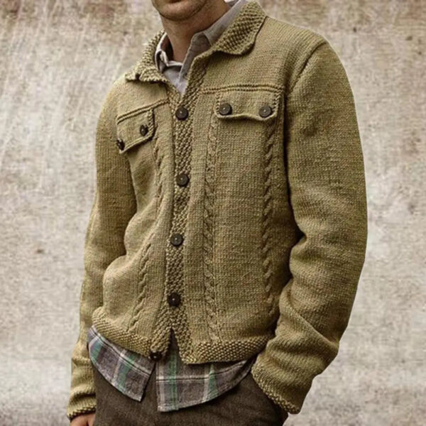 H7be4e280c3944daea68b4f3d22b0f9fdX.jpg Men's Knitwear Cardigan Sweater Multi-Button Long Sleeve Breathable Solid Color Men Wool Knitted Long Sleeve Sweater 2021