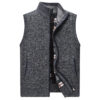 Autumn Winter Mens Sweater Vest Thick Warm Sleeveless Knitted Cardigan Vest Sweatercoat Zipper Casual Outerwear Vest Sleeveless