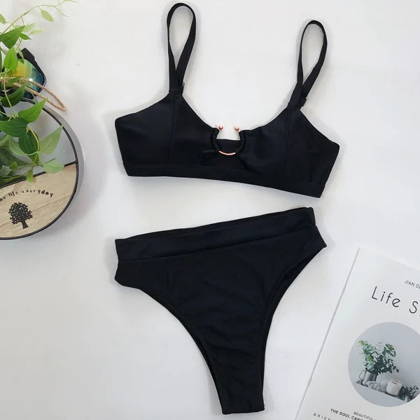H8311e4a1b61f47b0ae1f225185f747776.jpg 2026 Hot High Waist Bikini Push Up Skinny Bathing Swimwear Women Monokini Mujer Banador Maio Biquini Badpak