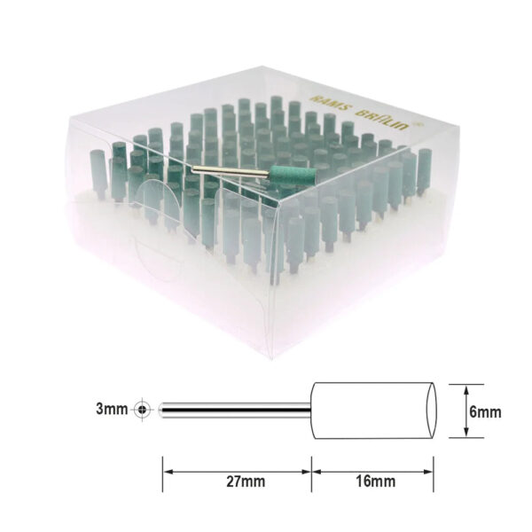 100 pieces Rubber Mounted Point OD10-4mm Grinding Head for Mould Finish Polish Die Grinder Rotary Tools