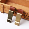 HTB1MHZALQvoK1RjSZFwq6AiCFXa0.jpg School Office Supply Stainless Steel Handmade Leather Brass Clips Stainless Steel Pen Holder Clip Journal Notebook Paper Folder