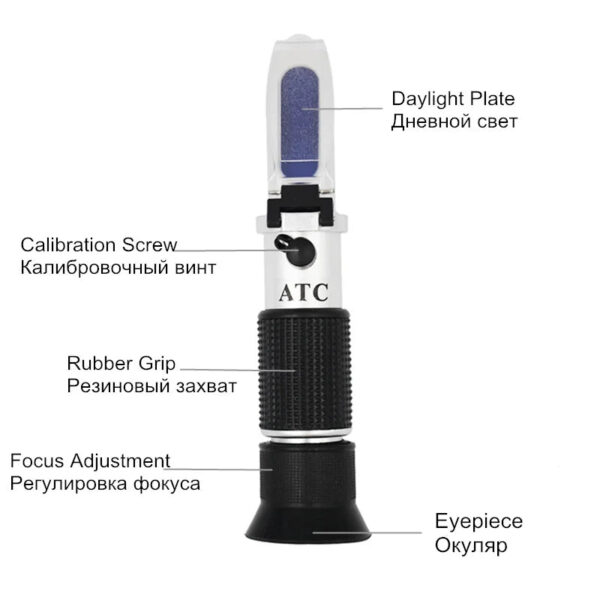 HTB1Nxk1fP3z9KJjy0Fmq6xiwXXaR.jpg Glycol Refractometer Antifreeze Car 1-1.4 Battery Acid Engine Coolant Tester Tool Fluid Refractometer Tester ATC with Box