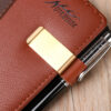 HTB1QwZvLMHqK1RjSZJnq6zNLpXaT.jpg School Office Supply Stainless Steel Handmade Leather Brass Clips Stainless Steel Pen Holder Clip Journal Notebook Paper Folder