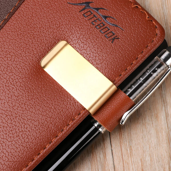 HTB1QwZvLMHqK1RjSZJnq6zNLpXaT.jpg School Office Supply Stainless Steel Handmade Leather Brass Clips Stainless Steel Pen Holder Clip Journal Notebook Paper Folder