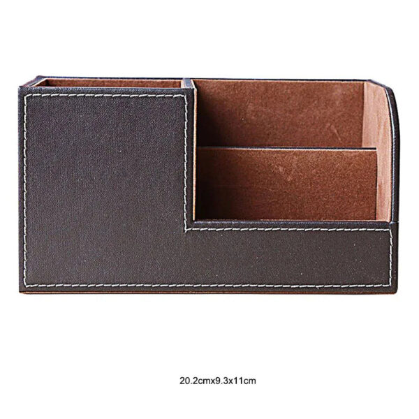 HTB1gNPmafWG3KVjSZFgq6zTspXad.jpg MIRUI PU Leather Desk Stand Skin Care Cosmetic Organizer Pen Holder Desktop Accessories Storage Grids Container Gifts Box Case