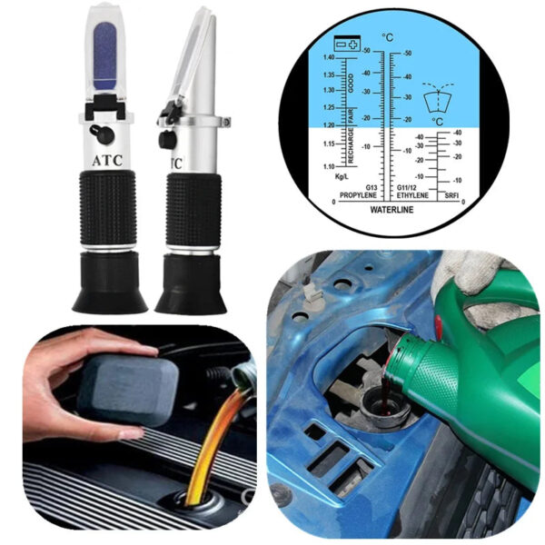HTB1tx5Yg4rI8KJjy0Fpq6z5hVXaE.jpg Glycol Refractometer Antifreeze Car 1-1.4 Battery Acid Engine Coolant Tester Tool Fluid Refractometer Tester ATC with Box