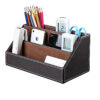 HTB1zCbmafWG3KVjSZFPq6xaiXXaU.jpg MIRUI PU Leather Desk Stand Skin Care Cosmetic Organizer Pen Holder Desktop Accessories Storage Grids Container Gifts Box Case