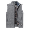Autumn Winter Mens Sweater Vest Thick Warm Sleeveless Knitted Cardigan Vest Sweatercoat Zipper Casual Outerwear Vest Sleeveless