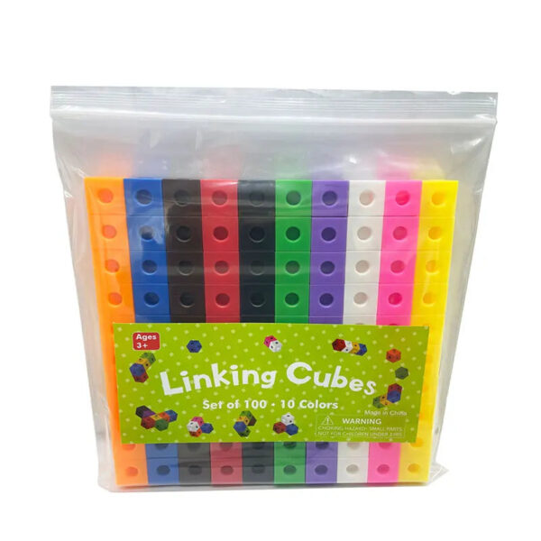 Ha88577febb0040c6ae11fb06c520ac55s.jpg Montessori Math Toys 10 Colors Rainbow Link Cubes Snap Blocks Stacking Game Educational Learning Toys For Children Diy 3D Puzzle
