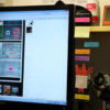 1PC Plastic Monitor Message Memo Board For Sticky Notes PC Computer Side Screen Message Memo Board Acrylic