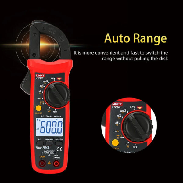 Hc78da9f4db9d4d6e9bf6565103d21a55e.jpg UNI-T UT202F UT204R Digital Clamp Meter AC DC Current Amperometric Clamp Voltammeter True RMS Voltage Tester Frequency Meter