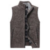 Autumn Winter Mens Sweater Vest Thick Warm Sleeveless Knitted Cardigan Vest Sweatercoat Zipper Casual Outerwear Vest Sleeveless