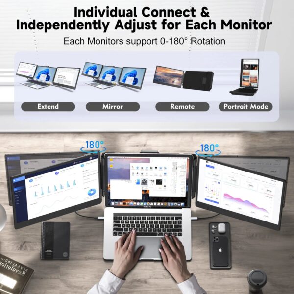 Hd5cbe57aa81f47639e0eed4a455e762fO.jpg Direct Factory Portable Monitors S2 Triple Laptop Screen Extender 14" FHD 1080P IPS Dual Portable Monitor for Laptop Extension