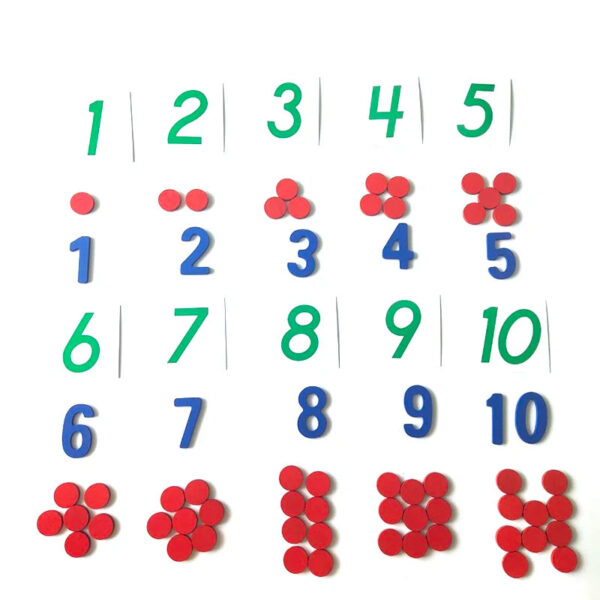 Kids Wooden Montessori Cognitive Cards Number Counting Math Game Educational Toys For Kids Early Childhood Preschool Training