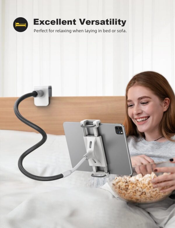 Hdd6aee86e57344c88e48212c200008efw.jpg Lamicall LS02 Flexible Gooseneck Tablet Holder Bed Headboard Lazy Arm Tablet Mount Stand Hands Free 360 Rotation Pad Smart Phone