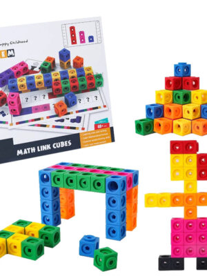 He4c23c2e862f4a7ea322f68413d16611z.jpg Montessori Math Toys 10 Colors Rainbow Link Cubes Snap Blocks Stacking Game Educational Learning Toys For Children Diy 3D Puzzle
