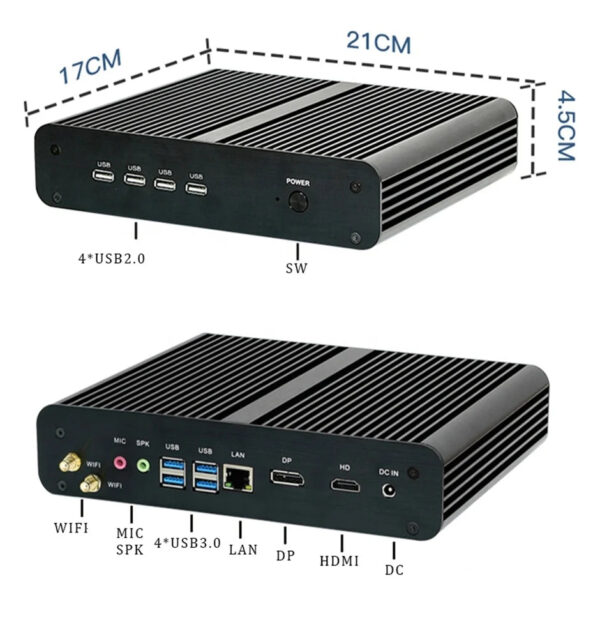 Head5613edcda4495ae0ab57303956596i.jpg 10th 12th GEN Intel Core I7 10710U 10510U 1255U Mini Fanless Computer Win10 Pro 2DDR4 M.2 Nvme 4K HD DP HTPC Nettop Gaming Pc