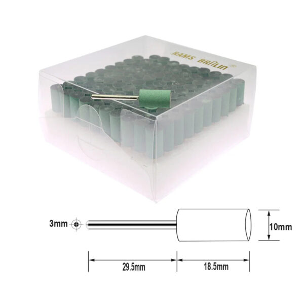 100 pieces Rubber Mounted Point OD10-4mm Grinding Head for Mould Finish Polish Die Grinder Rotary Tools