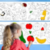 Kids Coloring Paper Roll Sticky DIY Drawing Graffiti Art Color Filling Educational Toys for Children Wall Floor Painting Gifts