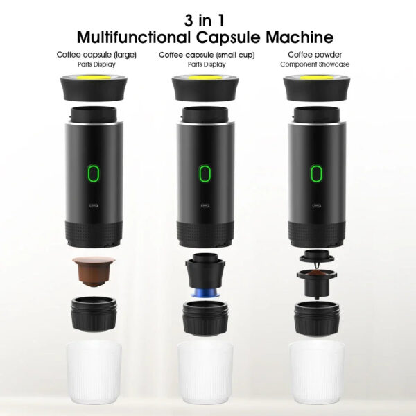 S008a32721c0149a08545aa979003aa91F.jpg Electric Portable Coffee Machine Portable Italian Espresso Machine for Car & Home 3-in-1 Capsule Powder Travel Coffee Maker