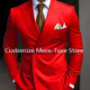 High Quality Brown Men's Suits Double Breasted Bespoke Double Breasted Peaked Lapel Formal Blazer Slim Fit 2 Piece Jacket Pants