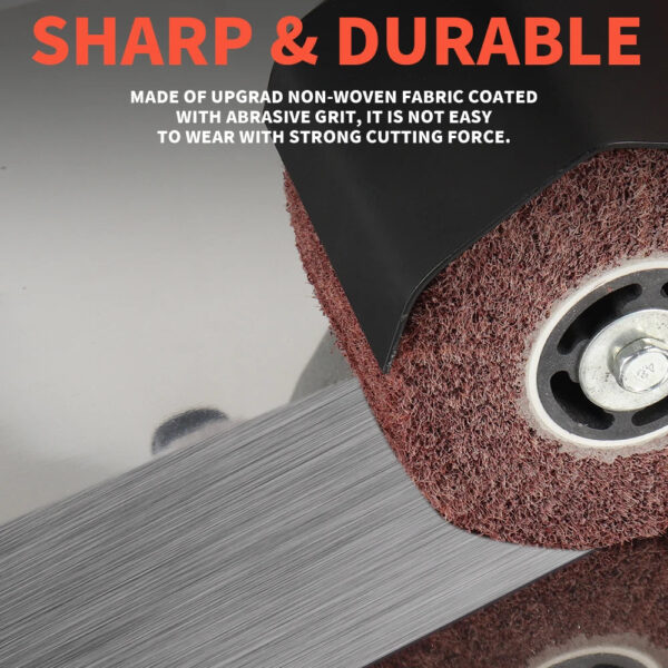 S00be56476119489bbfeb995e55145420a.jpg SIFANG Non-woven Nylon Abrasive Flap Wheel Brush Wire Drawing Polishing Burnishing Drum Wheel for Stainless Steel
