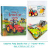 Usborne Peep Inside How A Tractor Works Picture Books for Kids Montessori Educational Parent-child Interaction Flap English Book