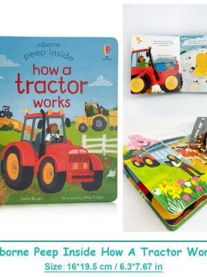 Usborne Peep Inside How A Tractor Works Picture Books for Kids Montessori Educational Parent-child Interaction Flap English Book