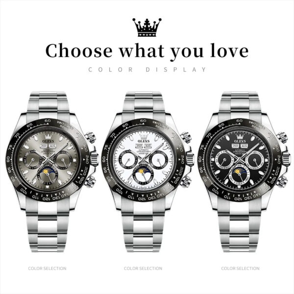 S0166be5ee85b43d7adc2b441ca15ac3ac.jpg OLEVS 6654 Luxury Mens Watch Chronograph Automatic Mechanical Wristwatch Waterproof Luminous Top Brand Watch for Man Date Sport