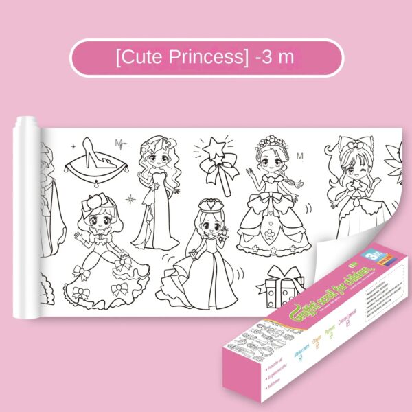 Kids Coloring Paper Roll Sticky DIY Drawing Graffiti Art Color Filling Educational Toys for Children Wall Floor Painting Gifts