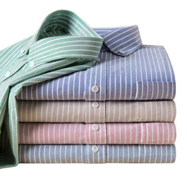 S019f3e458b194d77a98c795e70135495O.jpg New 100% Pure Cotton Oxford Men's Plaid Shirts Male Business Casual High Quality Long sleeve Shirt for Men Pocket Shirt S-5XL